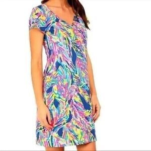 Lilly Pulitzer Pink and Green Puff Sleeve Sundress